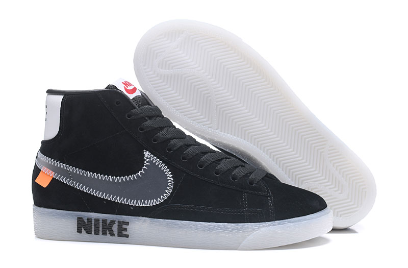 OFF-White Nike Blazer Mid Black White Shoes - Click Image to Close